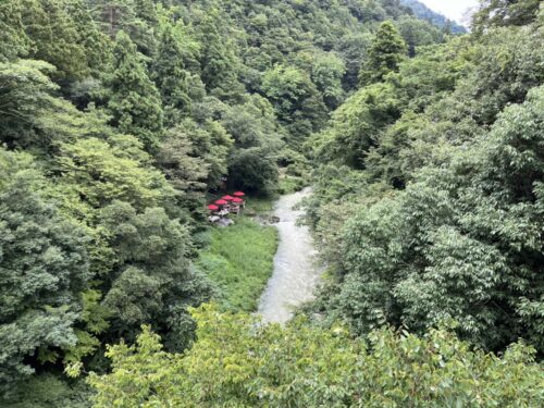 山中温泉あやとり橋からの眺め