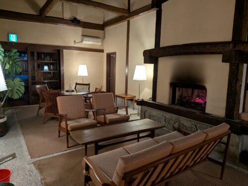 たがわ龍泉閣の暖炉